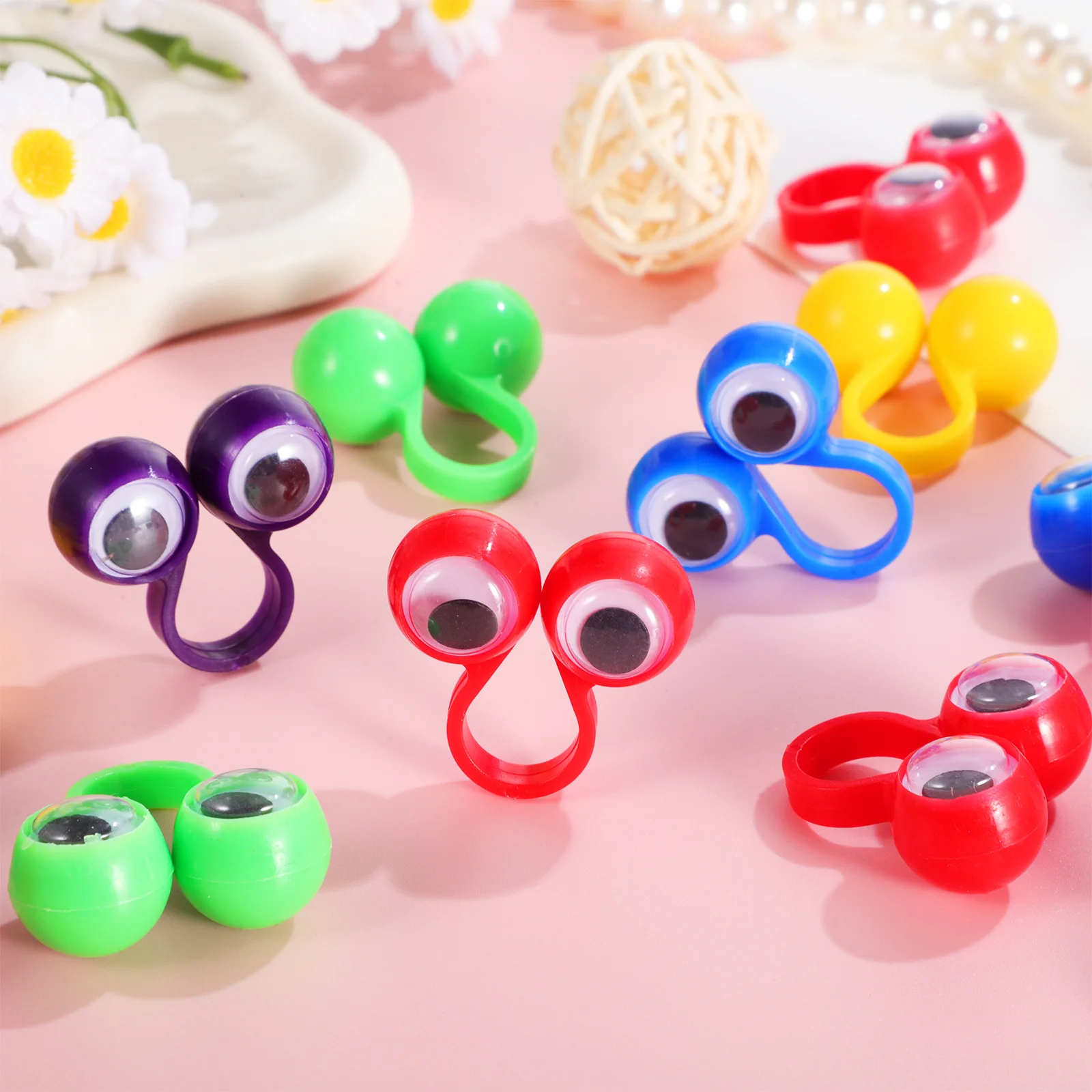 20 個の指輪大きな目の人形マルチカラー安全軽量ステージ教育ストーリーテリングロールプレイプレゼンテーションゲーム用
