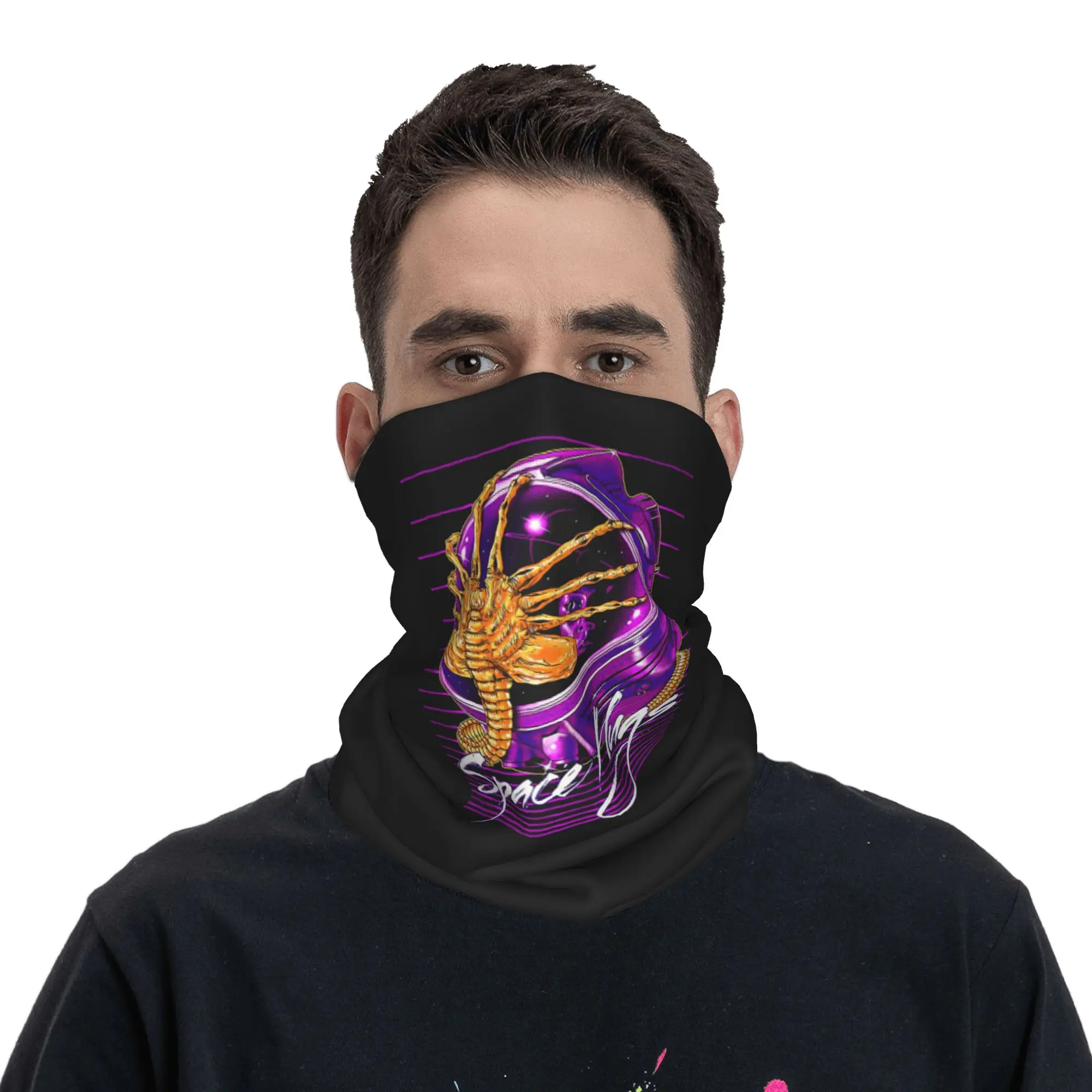 Cool Space Hugs alien Bandana Neck Gaiter Printed Wrap Mask Scarf Warm Face Mask Hiking Fishing For Men Women Adult