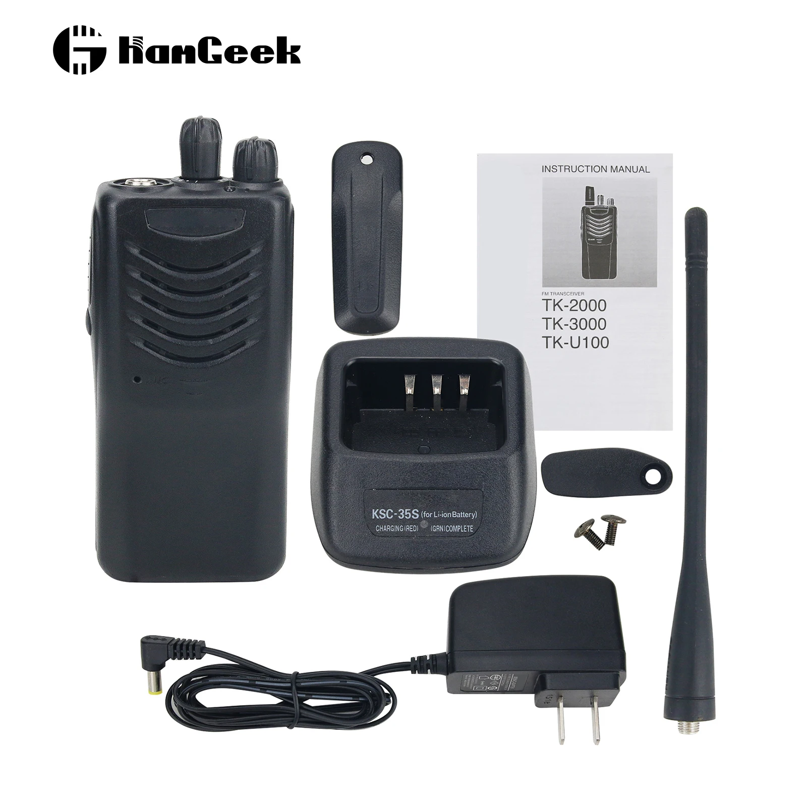 HamGeek TK-3000 4W 3-5KM Portable Walkie Talkie UHF Radio 440-480MHz 16CH Handheld Transceiver