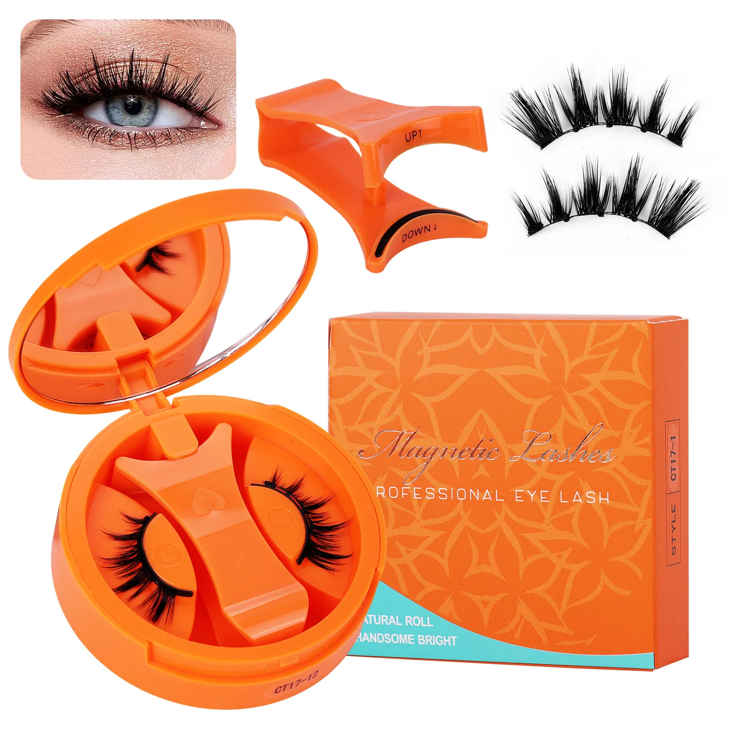Magnetic Eyelashes Set with Storage Case & Applicator, 3D Volumetric Design, Reusable & Easy-to-Use False Lashes