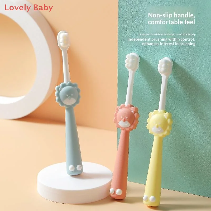 

【BS】Новые детские зубы, трехсторонняя зубная щетка, кошачий коготь, мягкие волосы, От 2 до 13 лет, чистка рта ребенка