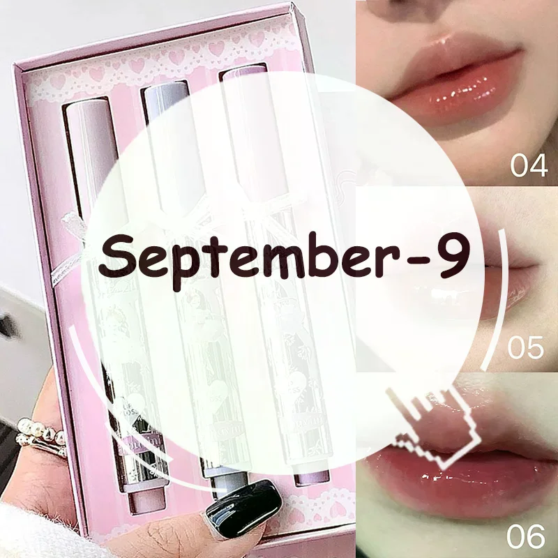 Cappuvini Ballet Girls Mirror Crystal Lip Gloss Makeup Water Glass Lip Glaze Waterproof Film Forming Sponge Head Jelly Lip Tint