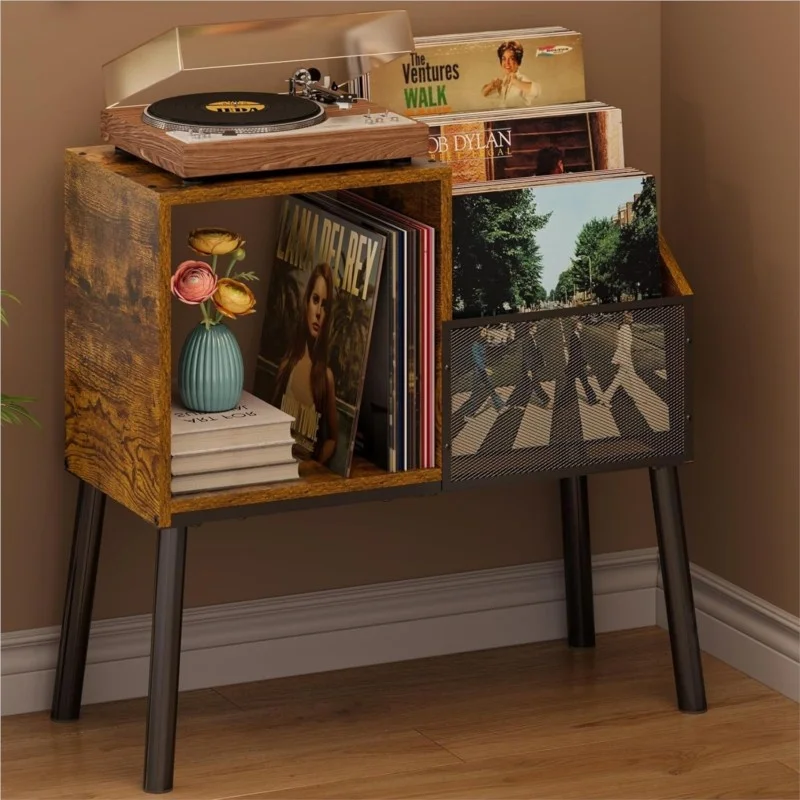 joylove-the-three-tiered-vinyl-record-storage-rack-and-the-retro-small-record-player-table-can-hold-200-records