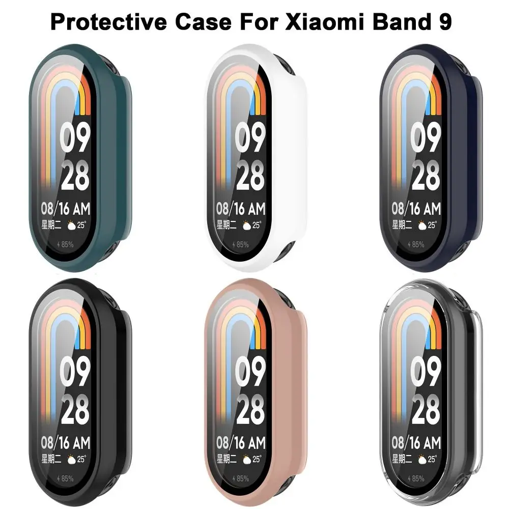 Новый защитный чехол для ПК + закаленный, полное покрытие, защитная пленка для экрана смарт-часов, жесткие аксессуары, чехол для Band 9.