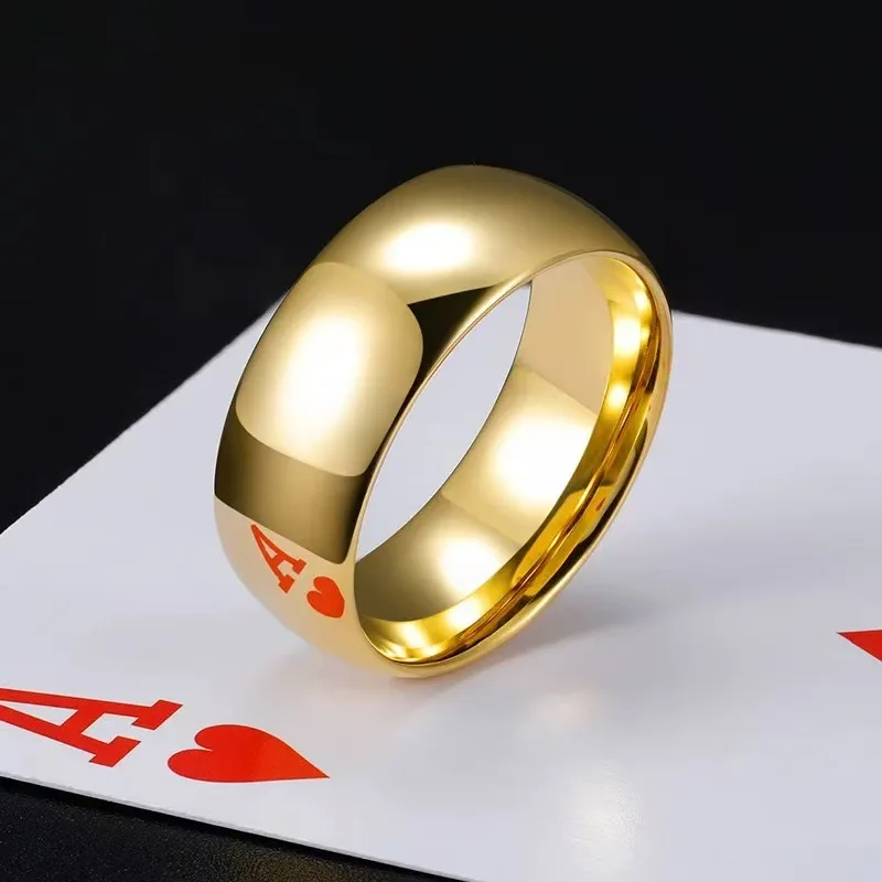 

Stainless steel Gold Color Fashion Alloy Rings Men and Women Smooth Lover Antithes Simple Ring Long Lasting Never Fade Jewelry