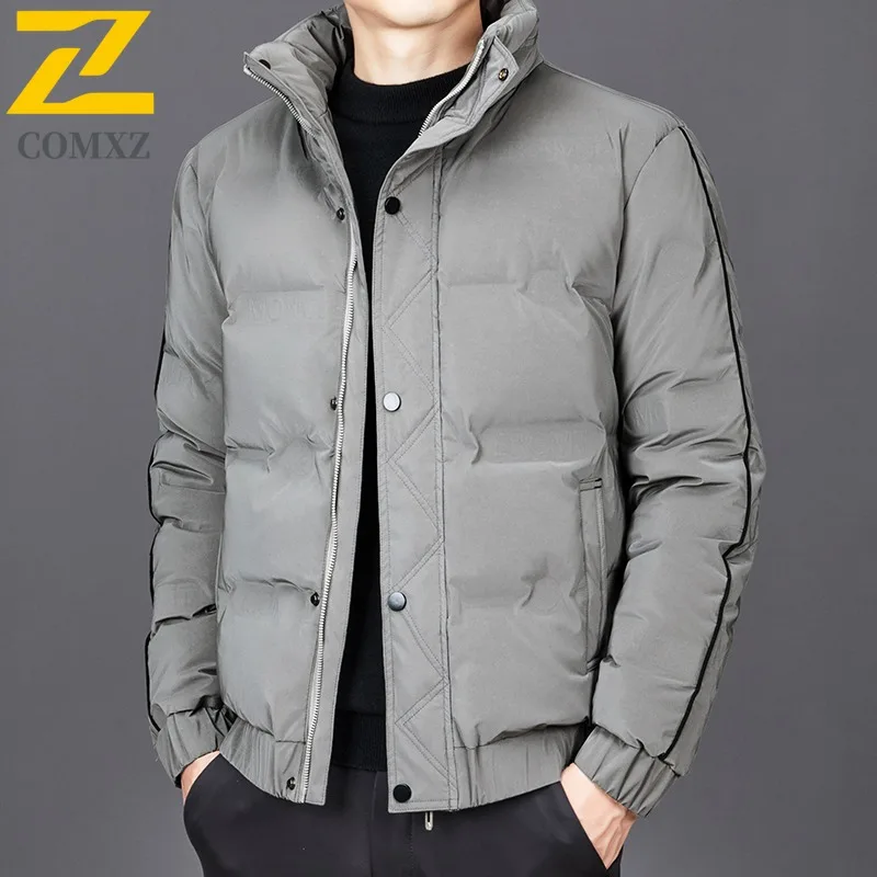 COMXZ Parker Coat Luxury Thick Warm Business Minimalist Commuting Winter Jacket Skiing Windproof Puffer Jacket Men's Clothing