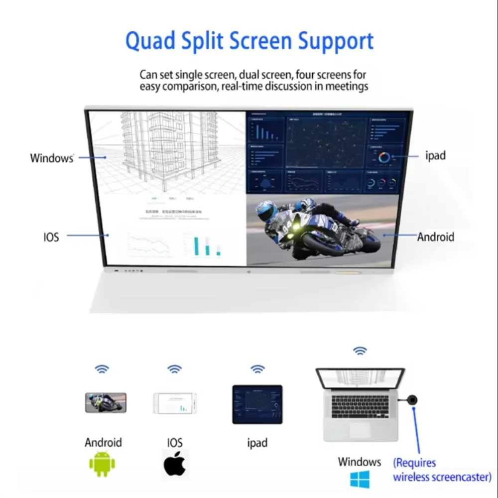 OSK HY-8605 86 Inch Smart Interactive Whiteboard Touch Screen Digital Interactive Flat Panel For Teaching And Meeting