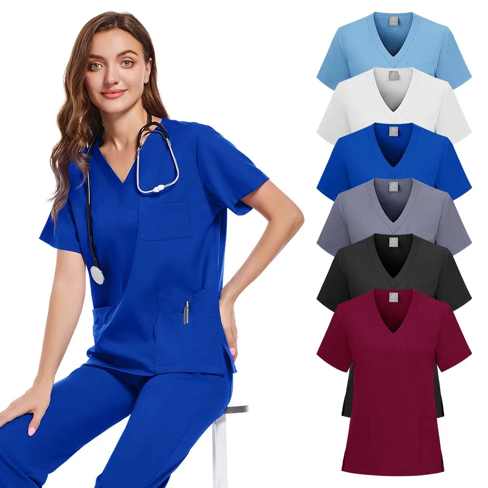 Pet Grooming Institution Scrubs Set Hoge kwaliteit Spa-uniformen Unisex V-hals Werkkleding Medische pakken Kleding Scrubs Tops Broeken