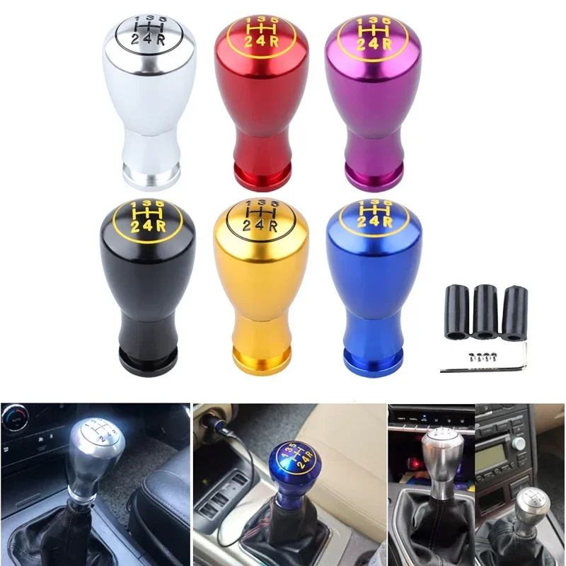 Universal 5-speed manual universal gear shift head aluminum alloy gear to refit the car with gear shift head