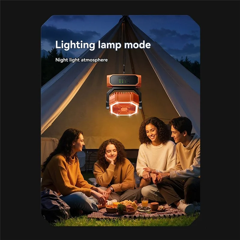 

XSXS-3-Speed 20000Mah Rechargeable Camping Fan, Automatic Head Shaking, LED Light, Remote, Portable Outdoor& Desk Fan