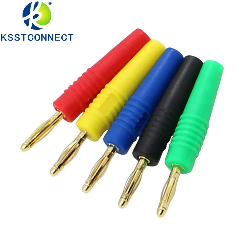 Gold Plate 2mm In line banana Plug Solder & self-assembly test leads connectors