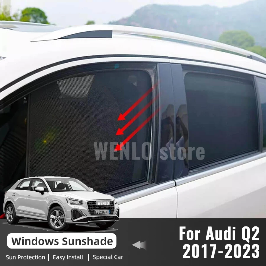 For Audi Q2 GA 2017 2018 2019 2020 2021 2022 2023 Car Sunshade Front Windshield Frame Curtain Rear Side Window Sun Shades Visor