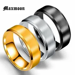 Maxmoon-男性用の大きなステンレススチールとメタルリング,シルバーカラーのスポーツジュエリー,卸売り