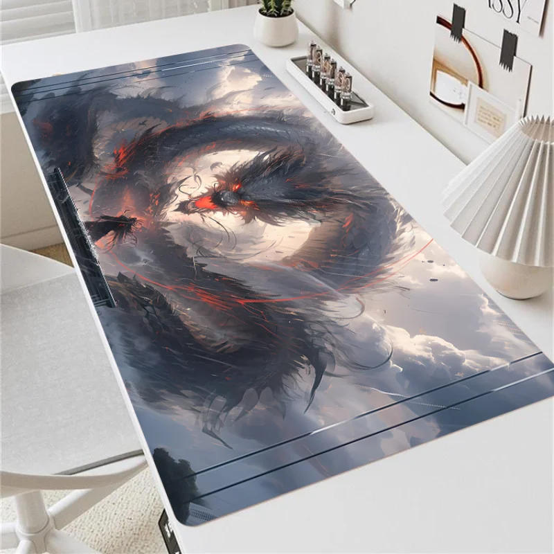 Large Chinese Dragon Design Mouse Pad 900x400MM Anime Scenery Desk Mat Tablet Game Office Mini Pc for Laptop Gaming Mousepad