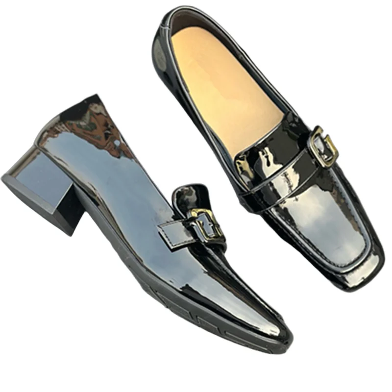 

Withered 2025 Summer Shoes Women Minimalist Women's Shoes French Commuting Casual High Heels Genuine Leather Loafers Women