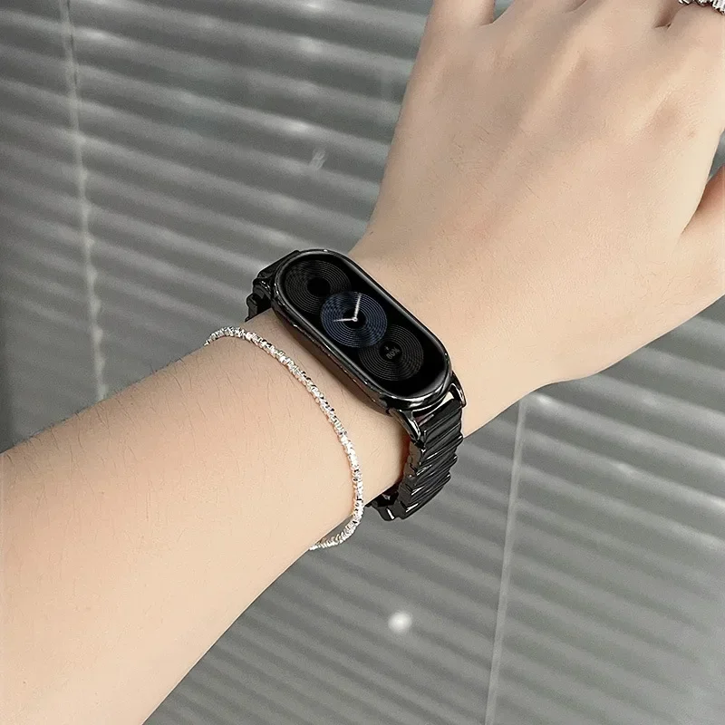 Stainless steel wrist band for xiaomi mi band 9 8 NFC metal strap band bracelet miband belt replaceable xiaomi 9 8 metal strap