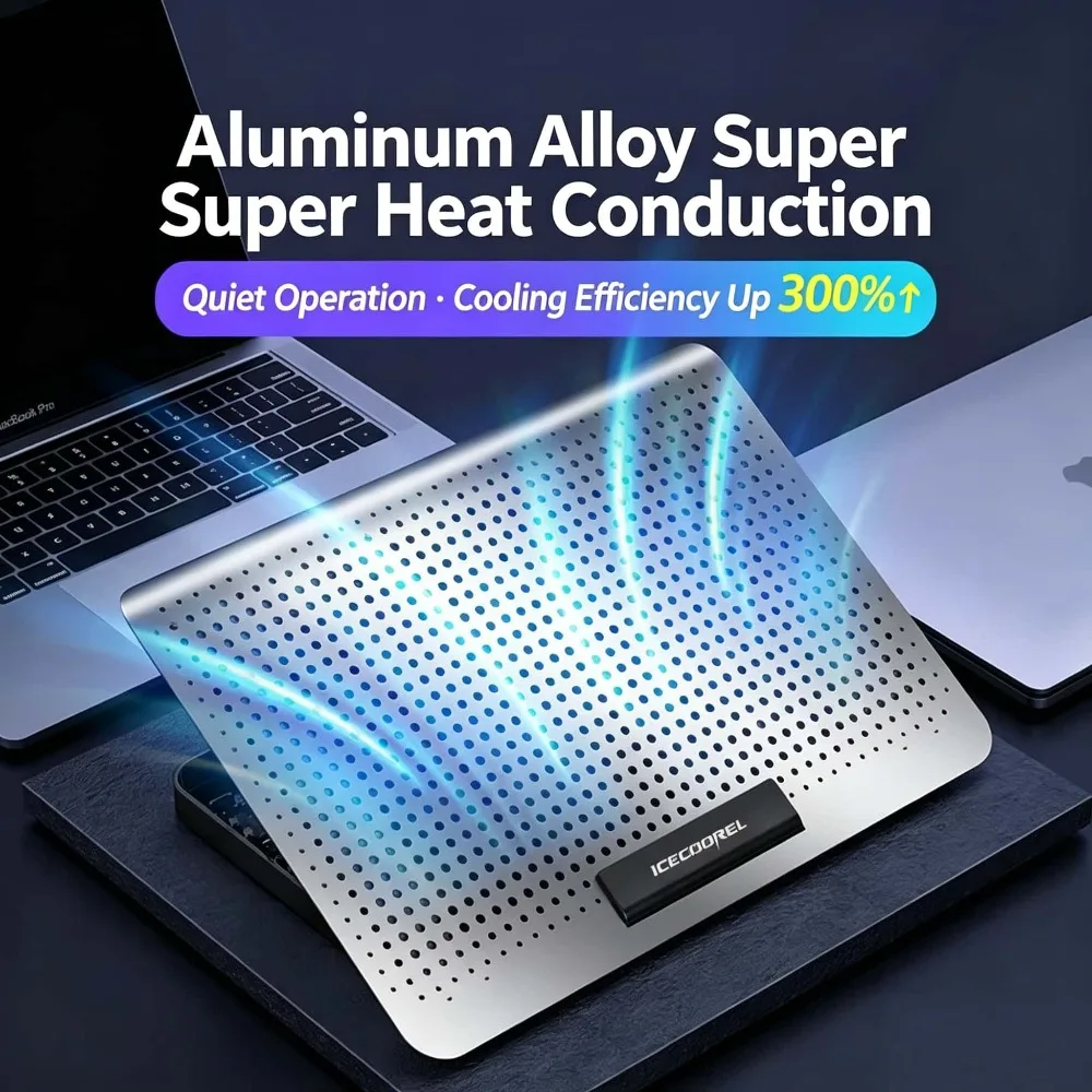 Gaming Laptop Cooling Pad for 12-17 Inch Laptop Cooler Stand, 7 Quiet Fans, 7 Angle Adjustable with Phone Holder