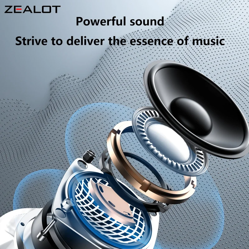 ZEALOT-S32 Portable Bluetooth Speaker, Wireless Speaker with 2 Mic,For Beach Parties and Birthday Gatherings Waterproof Speaker