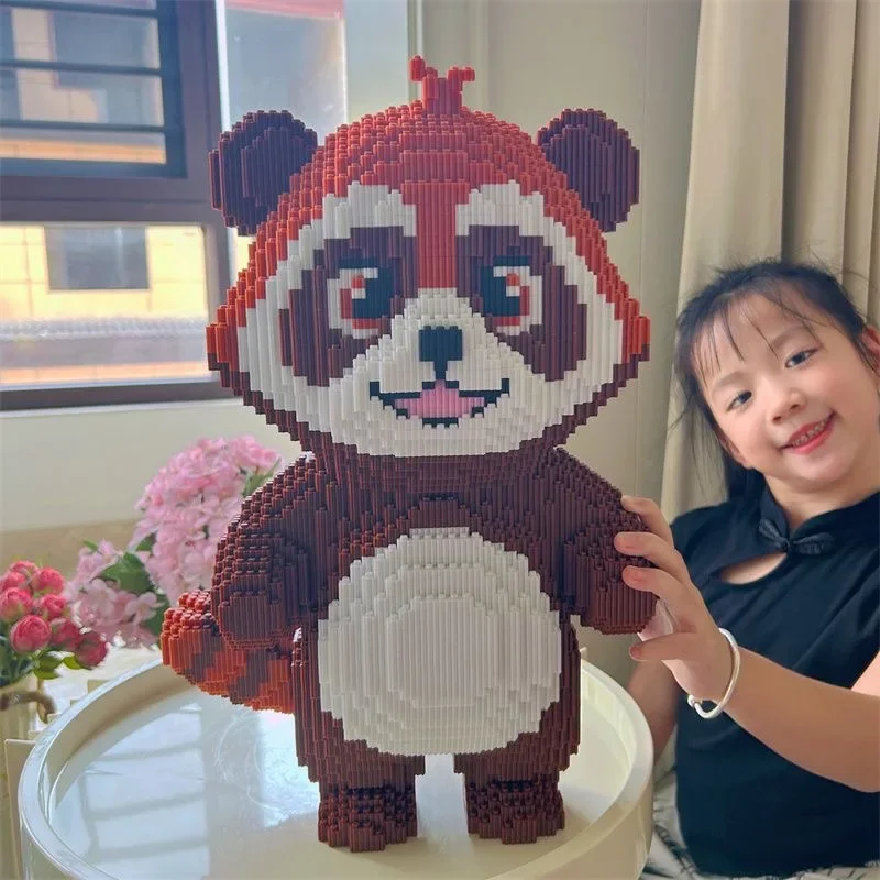 Giant Cute Standing Raccoon Building Blocks Toy Small Particle Building Blocks Children Adult Building Blocks Toy Birthday Gift