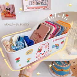 Cute Desktop Sundries Storage Baskets Box Cosmetics Snacks Mobile Phone Case Storage Boxes Household  Storage Organizer