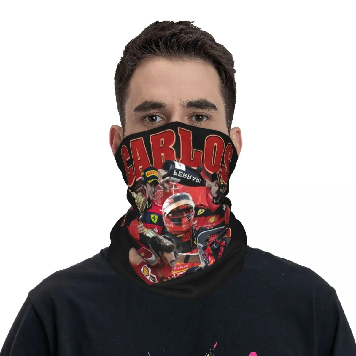 Carlos Sainz-Unisex Respirável Cachecol Mágico, Gaiter Pescoço, F1 Bandana Corrida, Equitação Legal, Faixa de cabelo, Wraps pulso, Magia Cachecol Acessórios, Jr 55