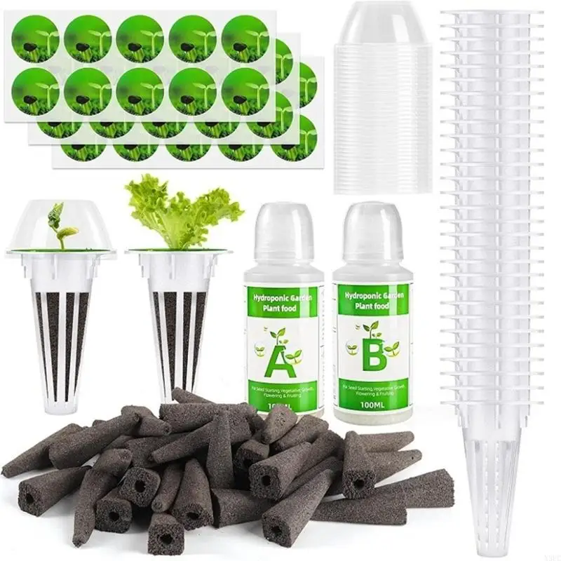 Hydroponics Garden Accessories Growth Sponges Labels Grow Basket AB Nutrients Plant Growing System Pods Kits X3UC