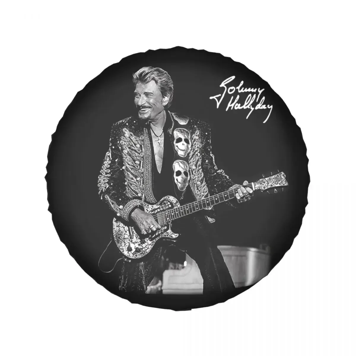 Johnny Hallyday Spare Wheel Tire Cover for Toyota French Singer Rock Music Jeep SUV Camper Vehicle Accessories 14-17 Inch