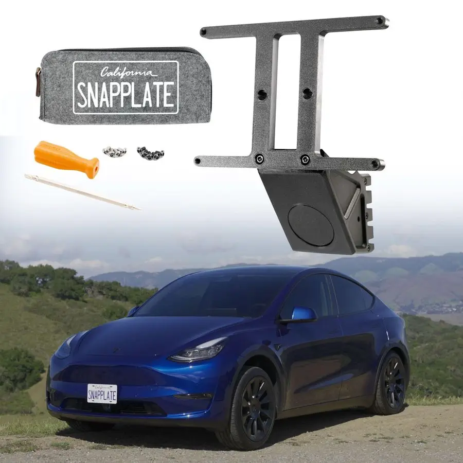 

Front License Plate Holder Fits Tesla Model Y 20202025 GrilleSafe NonMetal Design, AntiTheft, Removable, HeightAdjustable, USA M