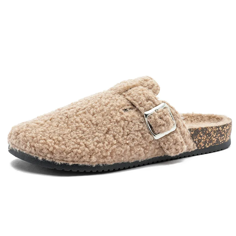 

Женские берберские флисовые тапочки на платформе, цельные меховые шлепанцы, зимние уличные домашние тапочки, легкие уютные модные тапочки без шнуровки