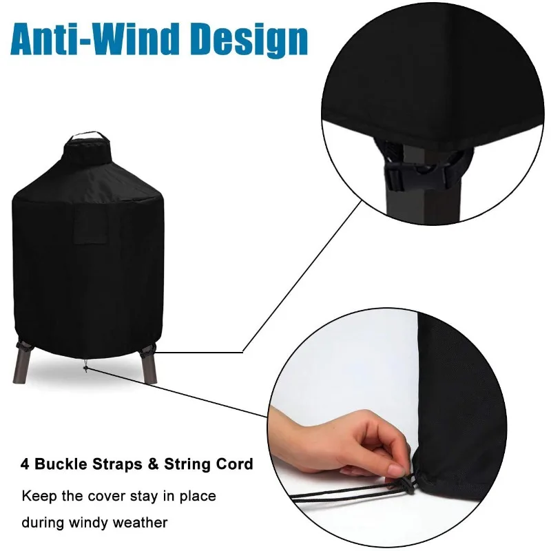 600D Waterproof Cover for Big Green Egg Kamado Joe – Heavy Duty Ceramic Grill Cover, Weather Resistant BBQ, Anti-Fade view 5
