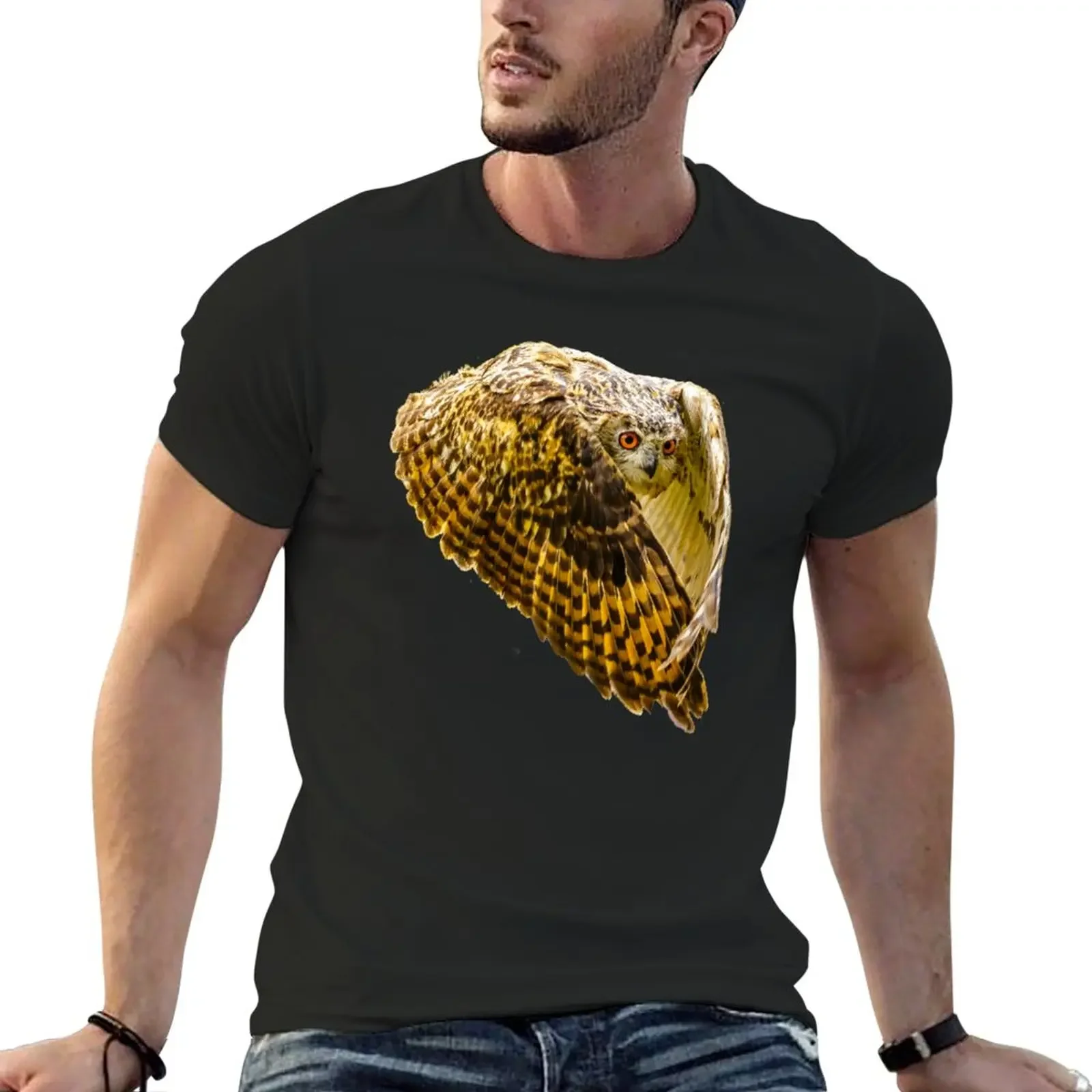 Eurasian Eagle owl T-Shirt summer clothes summer top workout shirts for men