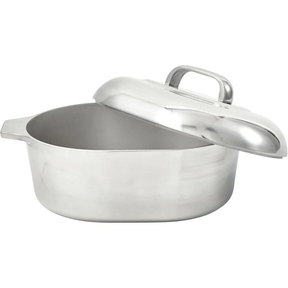 

Cajun Cast Aluminum Oval Roaster with Lid Durable Baking Pan for Chicken and Meat