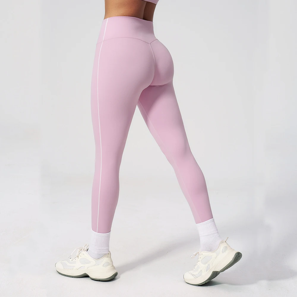 

Fitness Leggings Women Sport Pants High Waist Elastic Solid Yoga Leggings Gym Jogging Quick Dry Push Up Slim Pants Female Tights