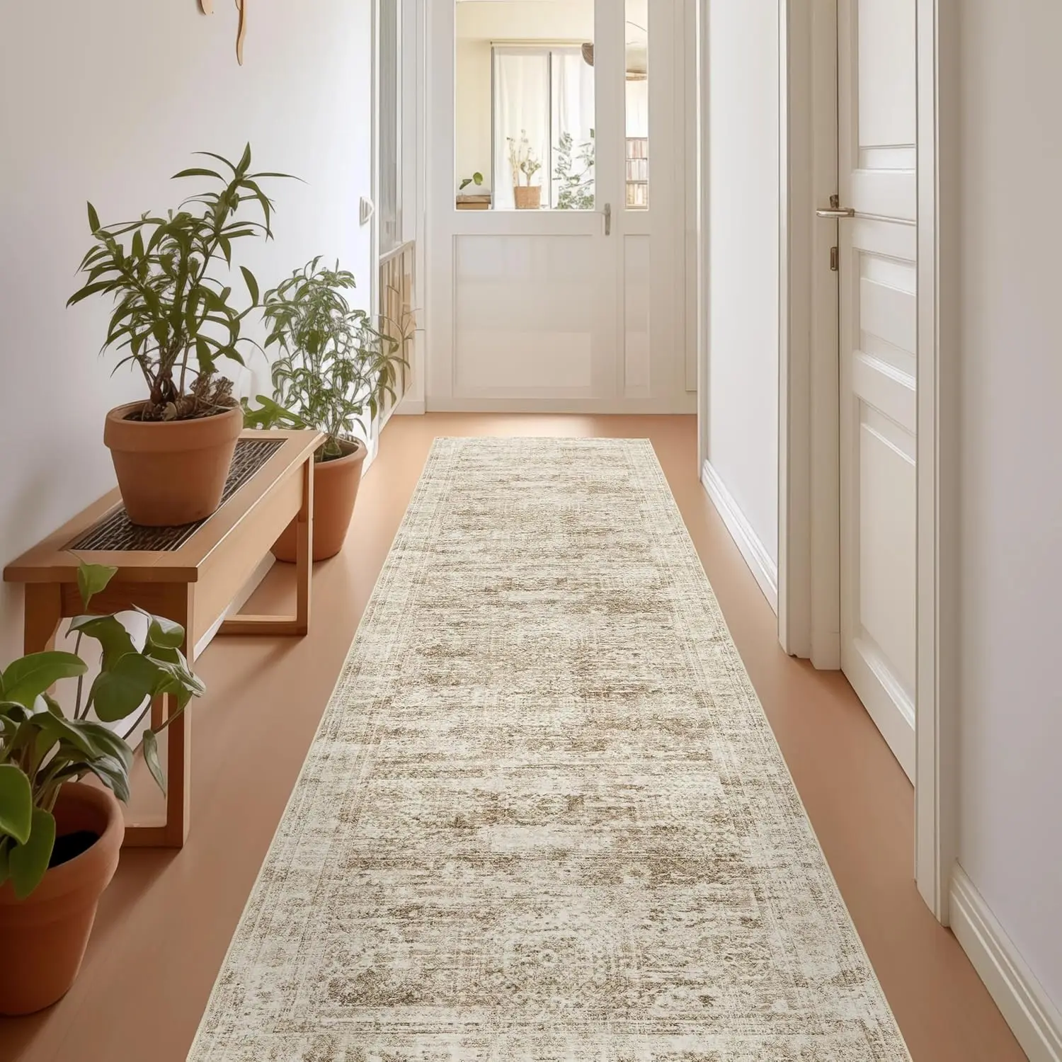 

Rug Runners for Hallways Non Slip - 2x8 Runner Rug for Bedroom, Washable Runner with Rubber Backing, Soft Low-Pile Carp