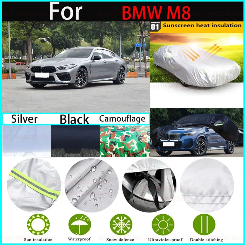 

Waterproof Car Covers All-season Car CoverDustproof, Snowproof and UV-resistant for BMW M8 Car Cover