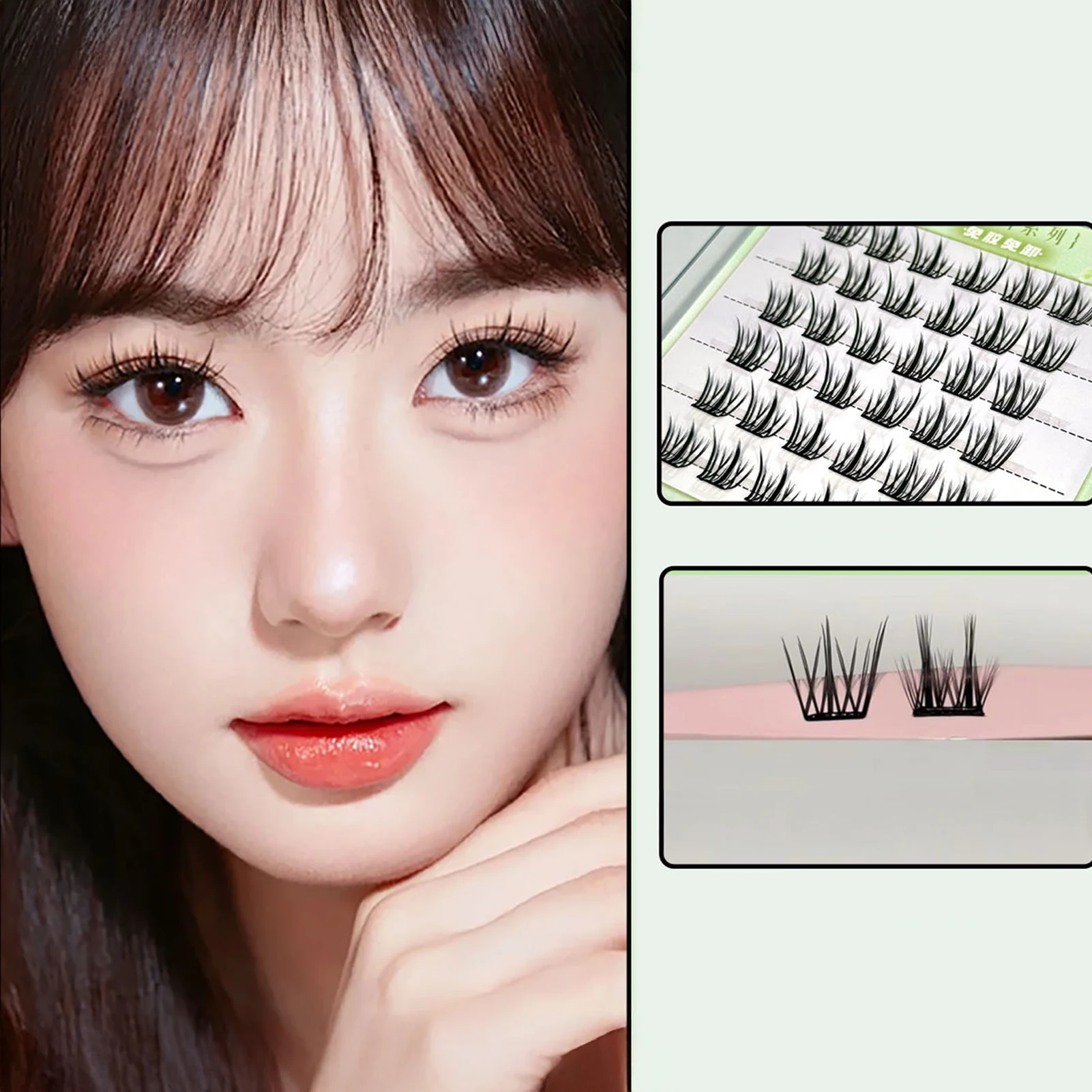 Grappe de cils auto-adhésives 9-13mm, cils individuels, sans colle nécessaire, moelleux, bricolage, outils de maquillage pour femmes et filles