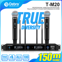 Debra Audio True Diversity Wireless Microphone System - 150m/490Ft Range for Stage Performance Church Speech Singing