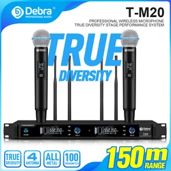 Debra Audio True Diversity Wireless Microphone System - 150m/490Ft Range for Stage Performance Church Speech Singing