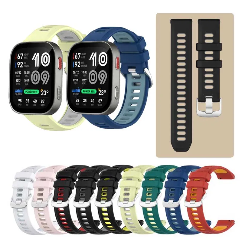 Bracelet en silicone élégant et étanche 20/22MM RUN pour Huami Amazfit Bip Max / Bip 6 / Bip 5 / Unity / Bip 3 Pro