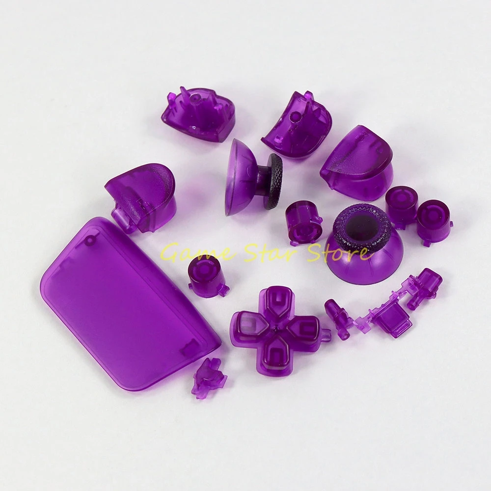 1set Full Set Clear Buttons Joystick Cap L1 R1 L2 R2 ABXY D-pad Key Kits for PlayStation5 PS5 V2.0 Controller