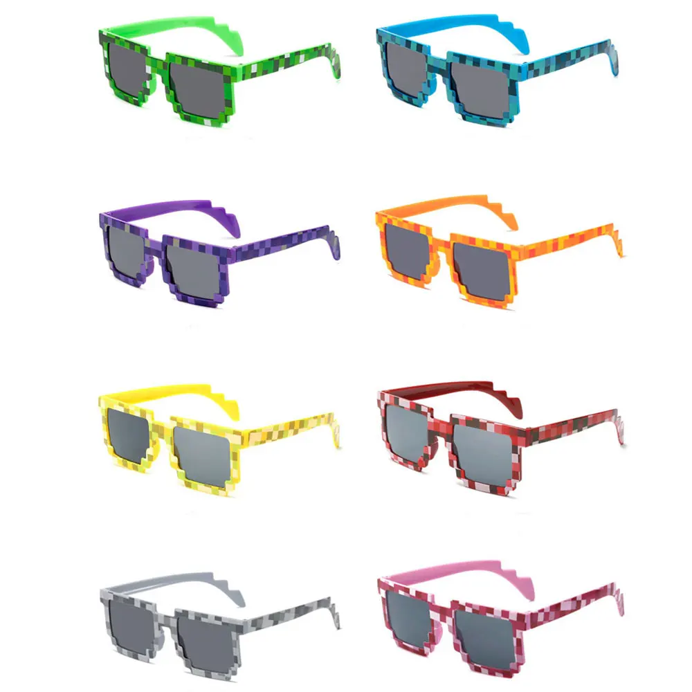 

Pixelated Mosaic Sunglasses Motorcycle Disco Halloween Cosplay Fashion Party Funny Glasses Novel Decorative Shades for Adults