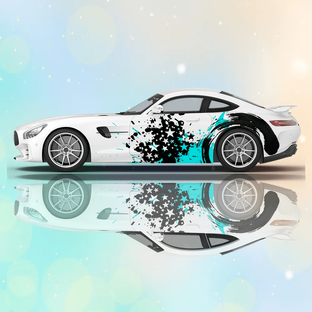 

Stars Splash Colorful Car Vinyl Wraps Decal Self-adhesive PVC Sticker Suitable for Trucks SUV Decoration Auto Accessories Gift