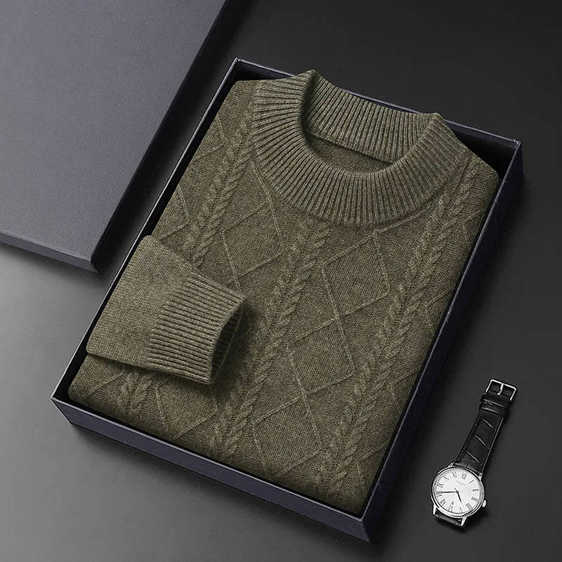 

Fashion Jacquard Thickened Wool Men Sweater Men's Sweater Dad