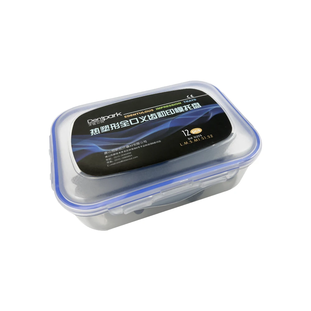 

12 шт./компл. формованные лотки для стоматолога, эстоulous, термоформовочный термоформовочный лоток для оттисков, пластиковый лоток для частичных форм с полным ртом