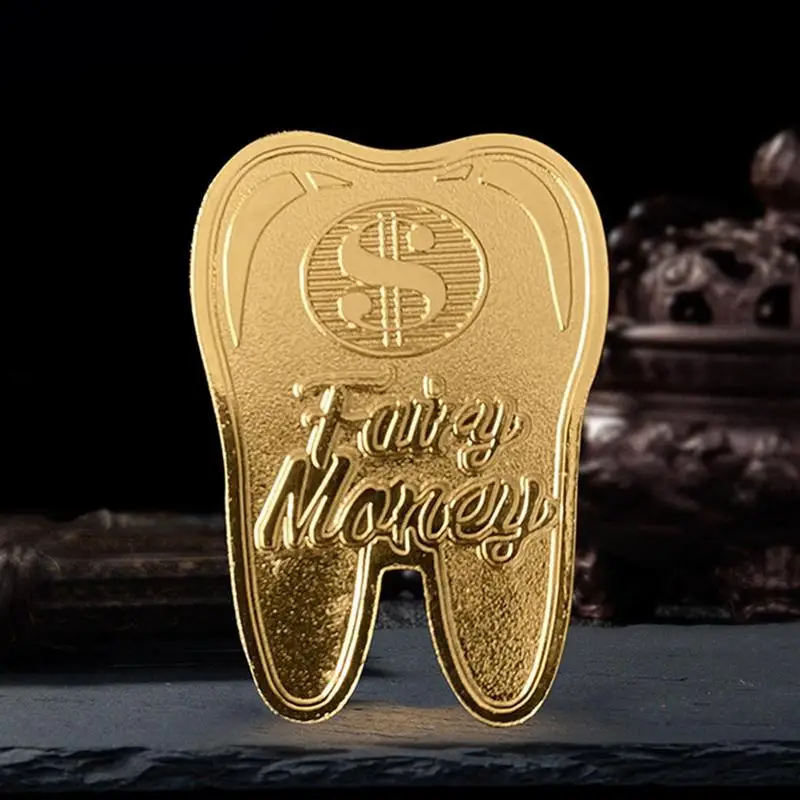 Gold Plated Tooth Fairy Commemorative Coin Creative Kids Tooth Change Gifts Physical Metal Coin Commemorative Coin