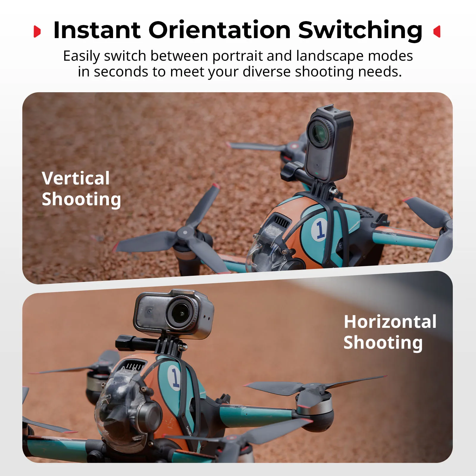 SmallRig Action Camera Nano Cage Vertical-to-Horizontal Cage Kit for DJI Osmo Nano Perfect for YouTube (Landscape), TikTok 5757