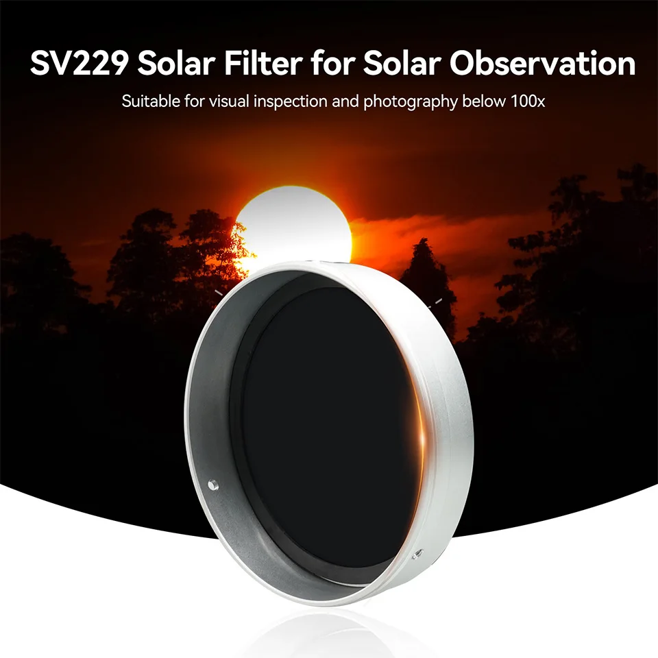 SVBONY SV229 Solar Filter Metal Cap for Tubes with Outer Diameter from 80mm to 118mm or from 118mm to 159mm of Telescope