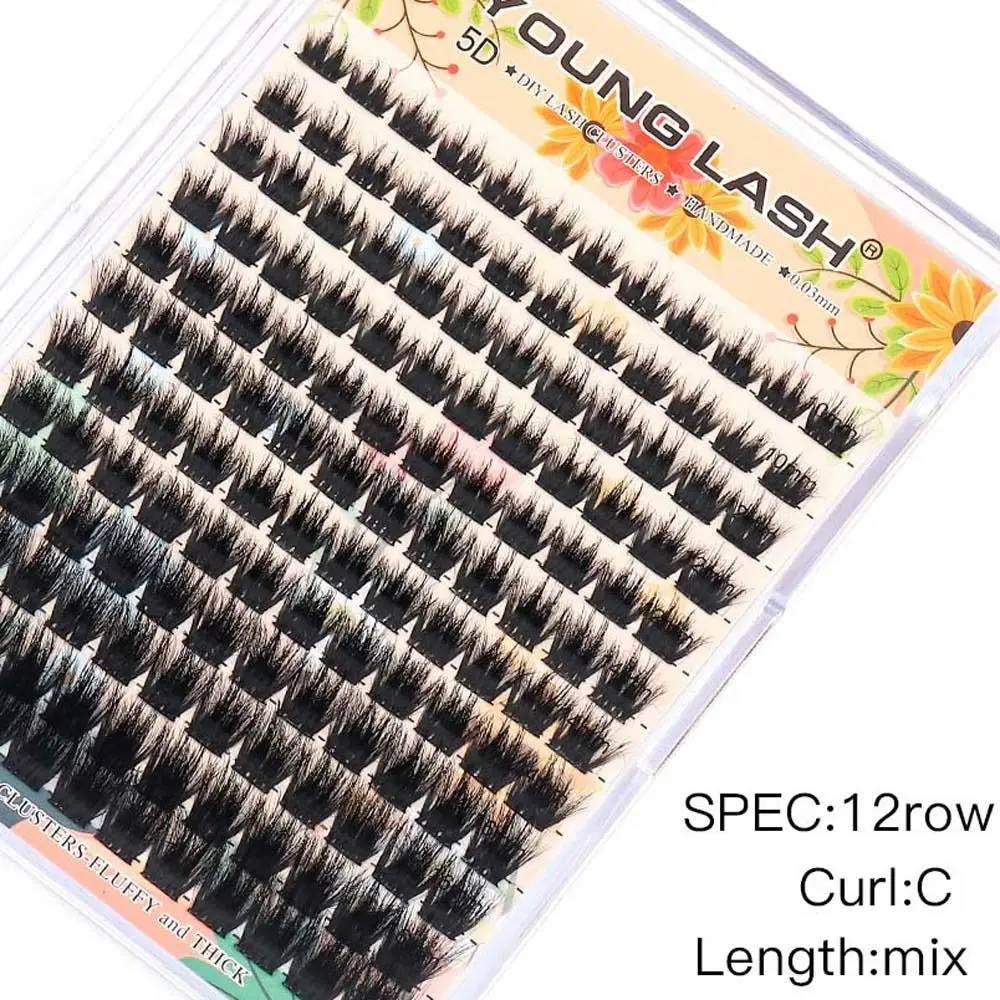 

Segmented C Curl False Eyelashes 10-18mm Oblique Winged Individual Cluster Eyelashes Natural Long Lasting Eyelashes Extensions