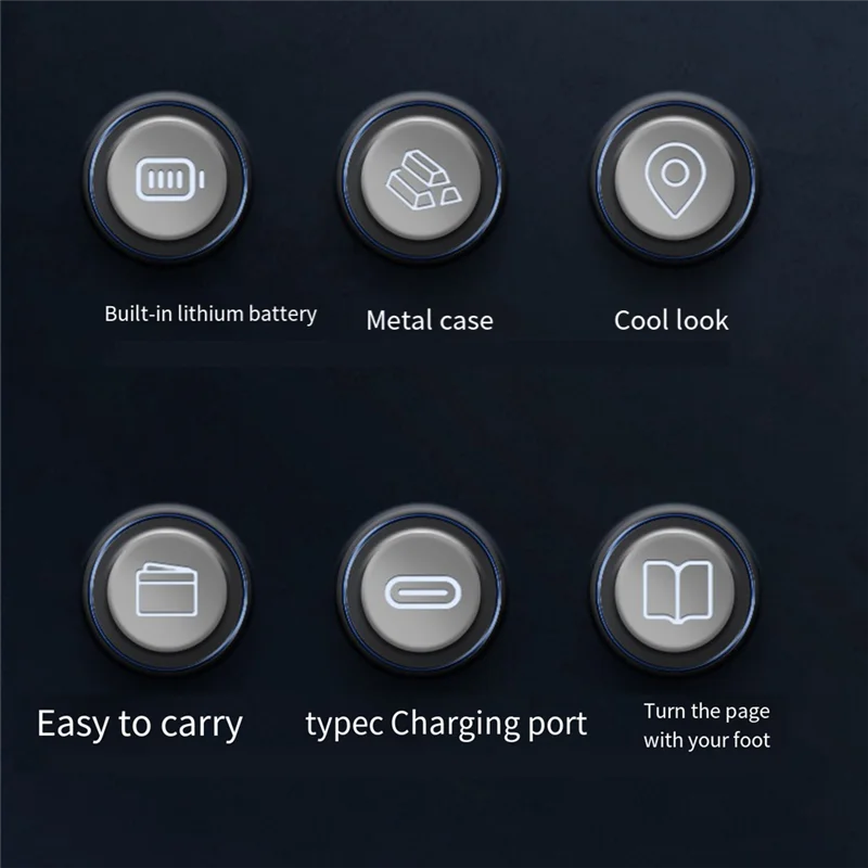 J1UL1N GIMI Wireless Page Turner دواسة تيرنر خارجية تعمل بالبلوتوث تدعم اتصال Looper المتوافق مع الهاتف الذكي