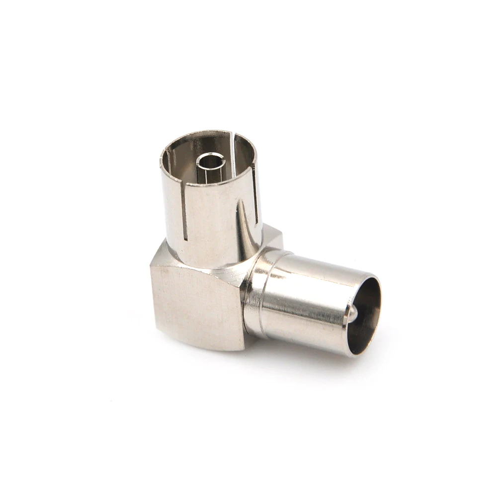 Practical TV Male Plug To F Female Jack 90 Degrees Head Right Angled Bending Type Cable Antenna Connector 1pcs